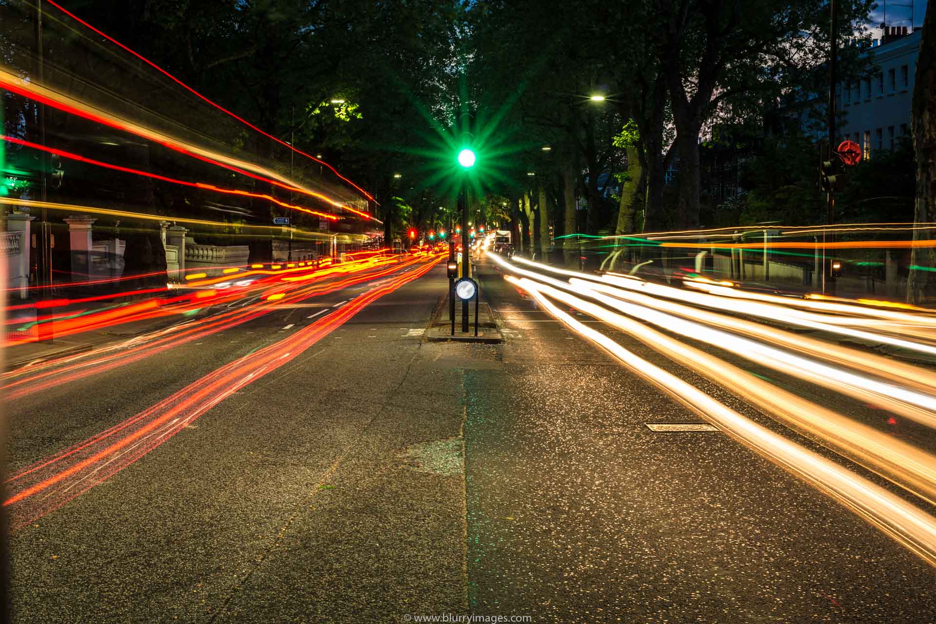 car lights, long exposure