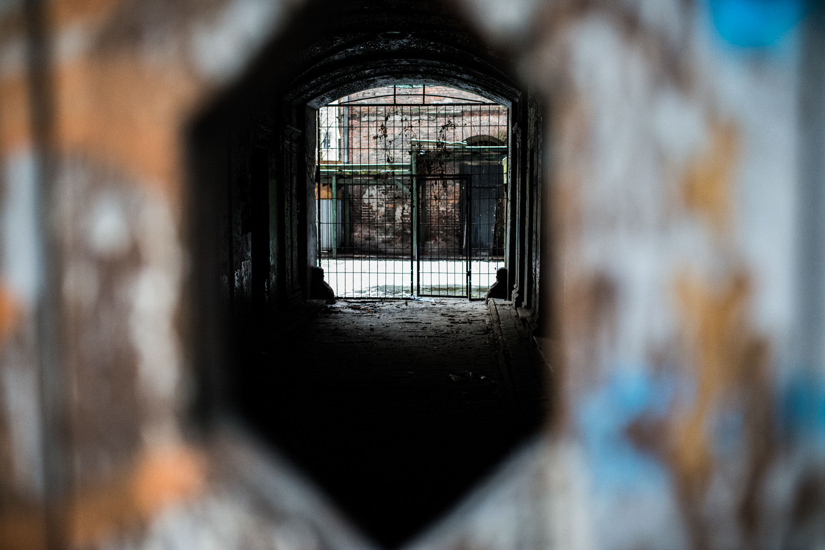 Gate visible through the hole, Streets, london photography, street photographers, tempest photography, tumblr photography, photography