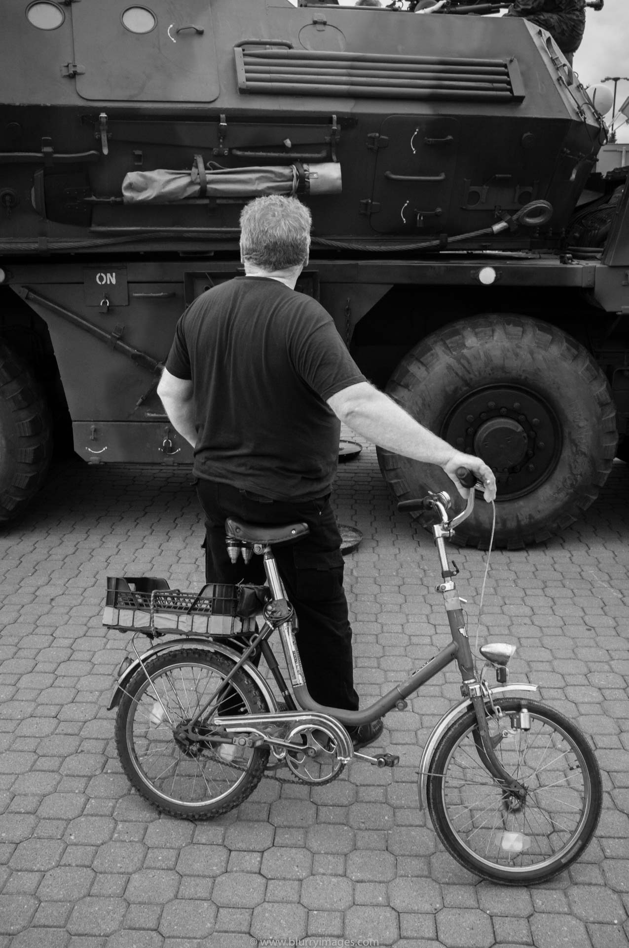 National Polish Army Holiday, man with bicycle
