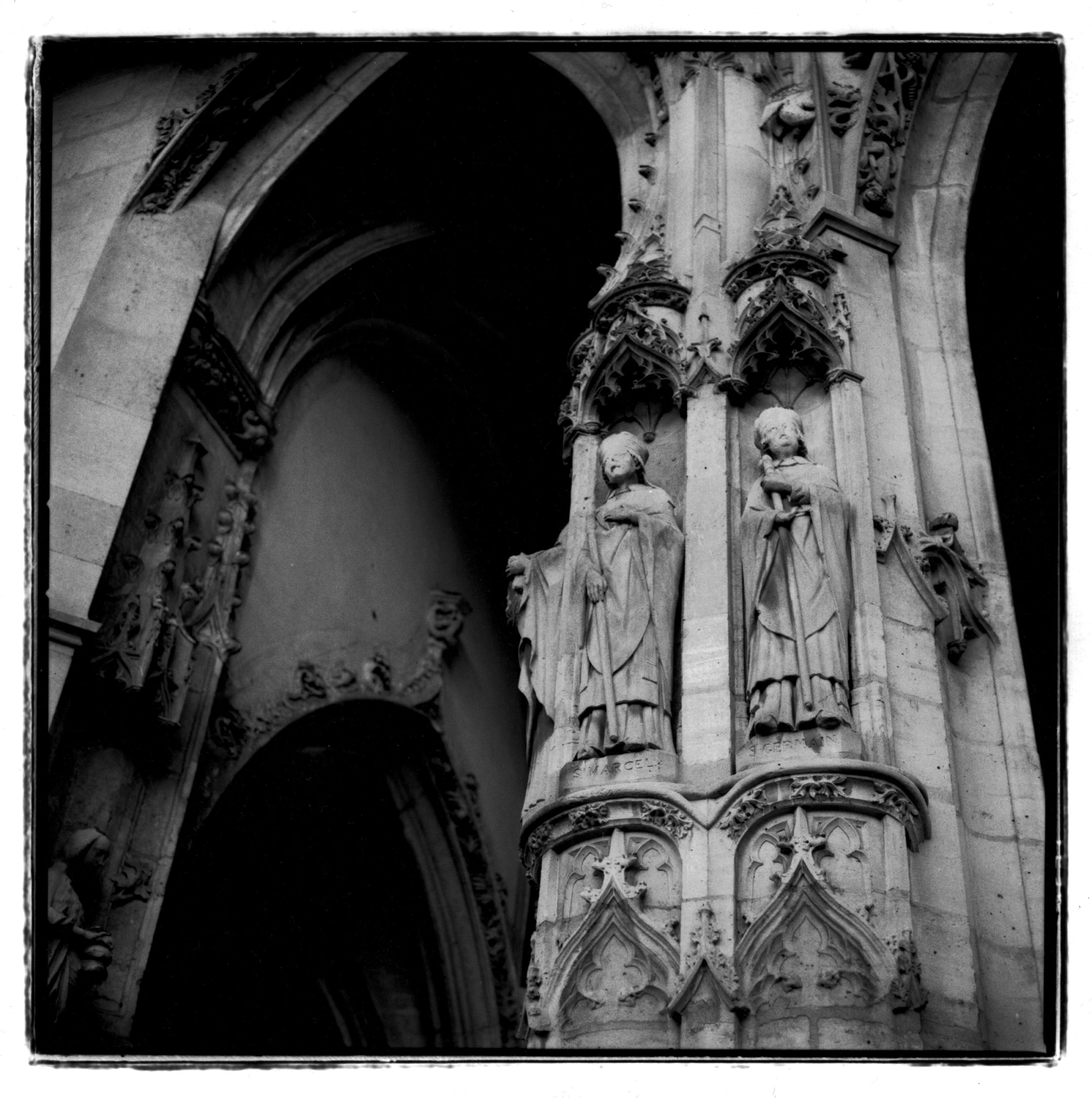 church in Paris, slawekdejneka.com; black and white print; analog photography